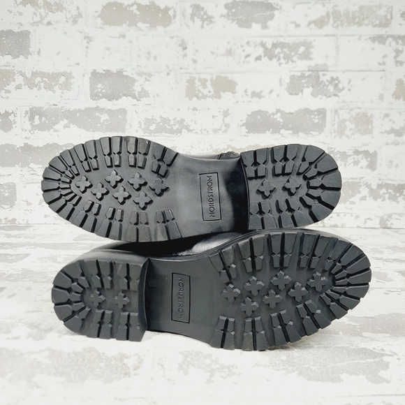 NEW Nordstrom Oliver Black Leather Slip On Block Heel Riding Boots M305 - Picture 7 of 12